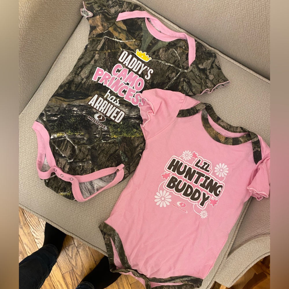 Set of 2 Mossy Oak Toddler Girl Onesies